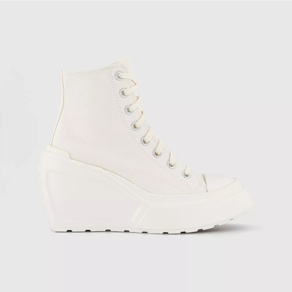 Chuck 70 De Luxe Wedges Women Size 7 White Out 102025 - Picture 5 of 8